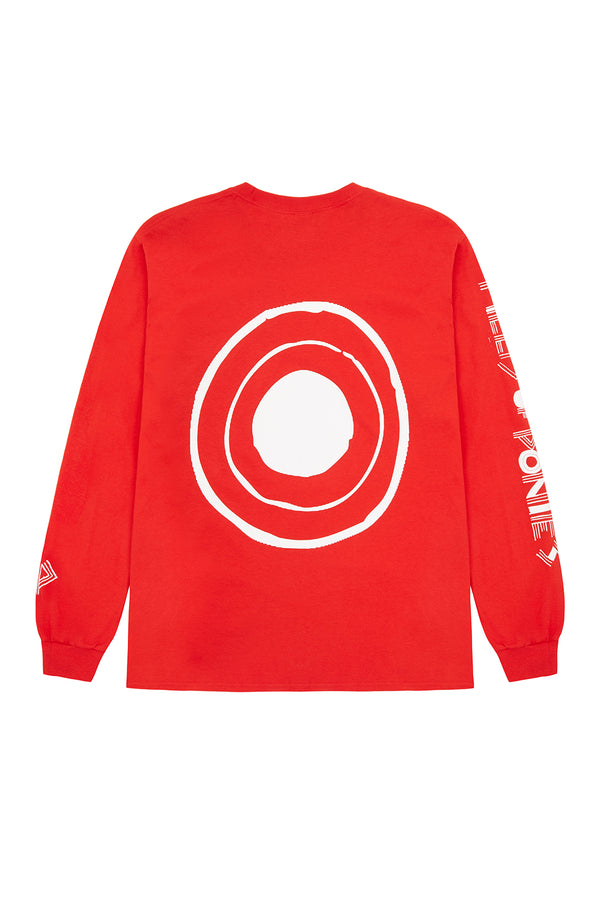 RED "HELLO, SHOOT ME" LONG SLEEVES T-SHIRT